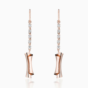 
                  
                    Load image into Gallery viewer, Diamond Scroll Earrings In Rose Gold
                  
                