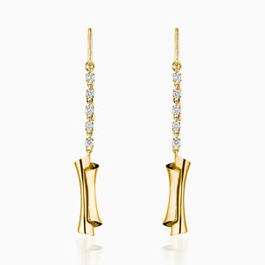 
                  
                    Load image into Gallery viewer, Diamond Scroll Earrings In Gold
                  
                