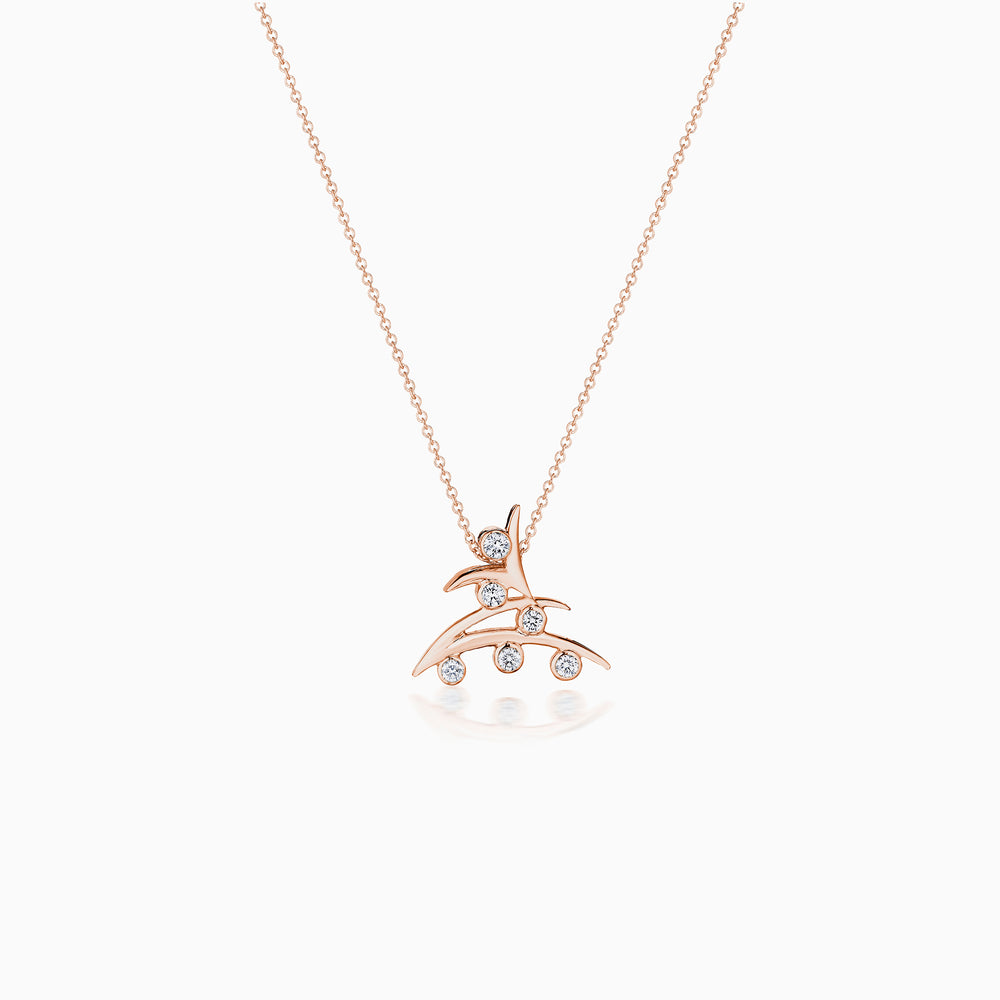 Diamonds Fruit Branch Necklace In Rose Gold